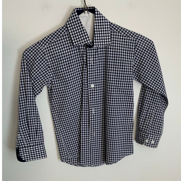 Isaac Mizrahi black and white dress shirt size 4 - Picture 1 of 3